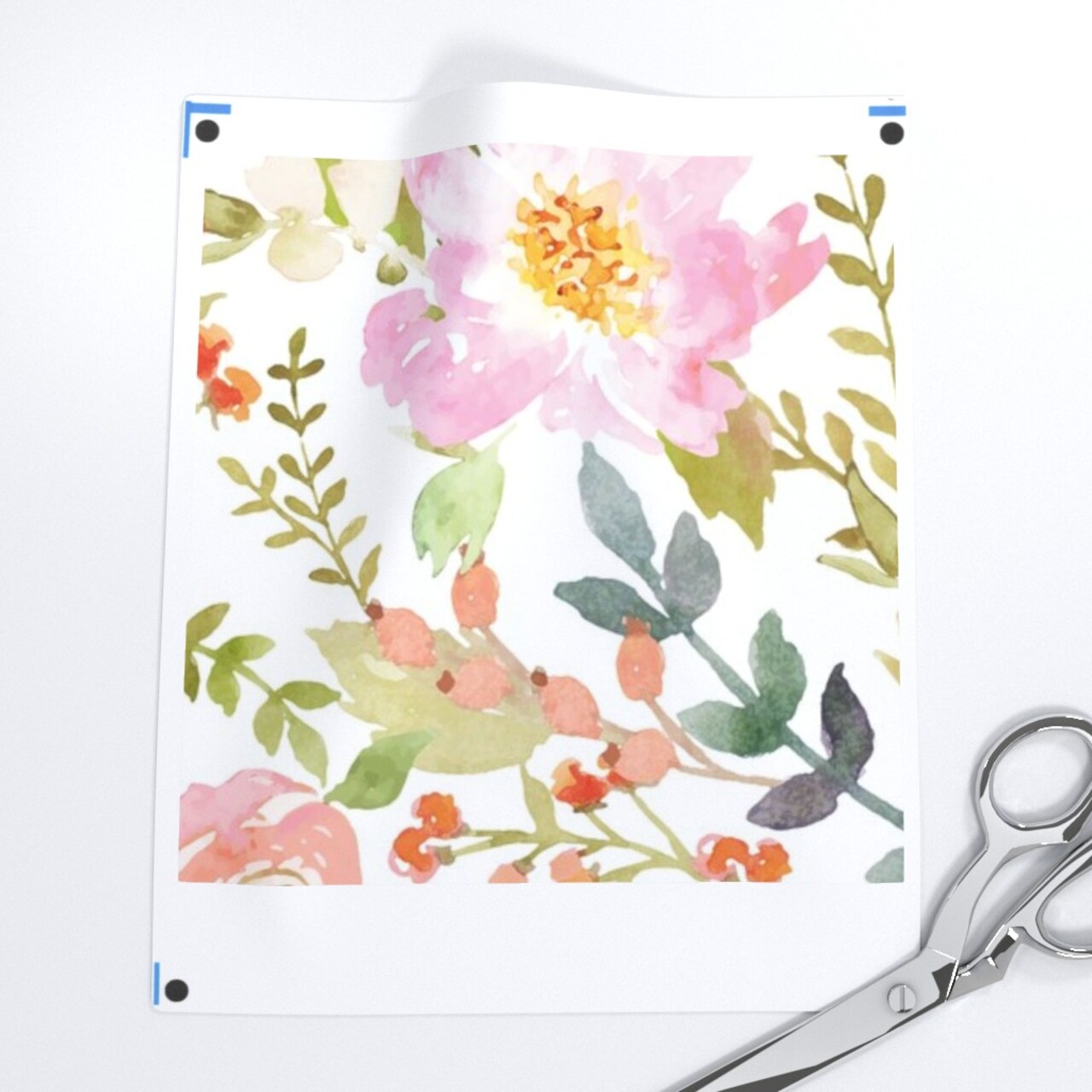 Watercolor Pastel Floral Flora Flowers Nursery Roses Modern Custom Printed Fabric by Spoonflower Various Fabrics by the Yard or Fat Quarter
